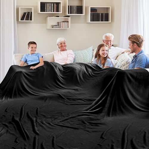 Edenleaf Big Oversized Soft Blanket, Giant Fleece Companion 120x120, California King Warm Blanket for Whole Family, Bed, Sofa, Couch, Travel, Camping 120x120 Black - color: Pure Black