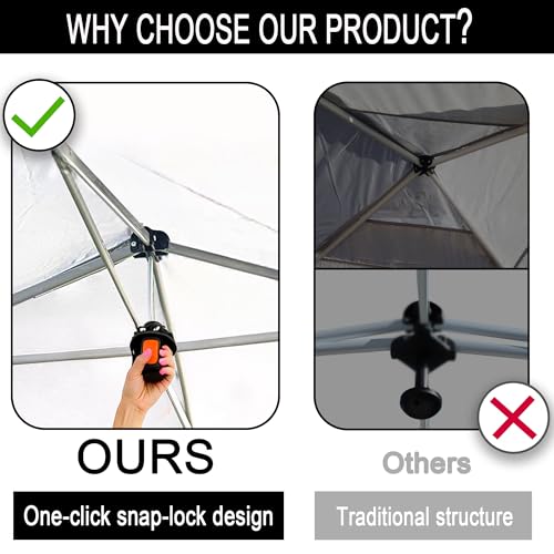 SANWAY 10x10 Pop up Canopy Tent, One-Button, Outdoor Instant Canopy Protable for Events, Camping, Parties, Vendor, Beach Tent - Blue - color: Blue