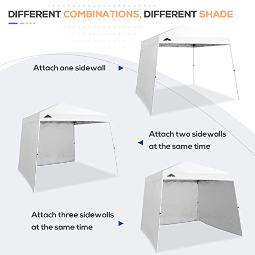 EAGLE PEAK Sunwall/Sidewall for 10x10 Slant Leg Canopy Only, 1 Sidewall, White - color: White