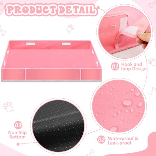 Marsui Dog Playpen Bottom Pad Fits for 36 Inch 4 Panels Pet Exercise Mat Puppy Crate Pad Reusable Washable Pet Training Pee Mat Hoop and Loop Design, Playpen Not Included (Pink,Solid Color) - color: Pink, style: Solid Color