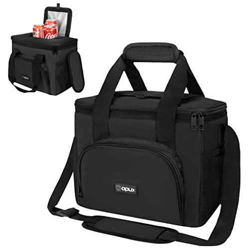 OPUX Soft Cooler Bag, Insulated Collapsible Lunch Cooler Bag for Men Work Camping Beach Travel, Portable Soft Sided Leakproof Waterproof Large Lunch Bag Box with Shoulder Strap 18 Cans, Black - color: Black, size: 18 Cans