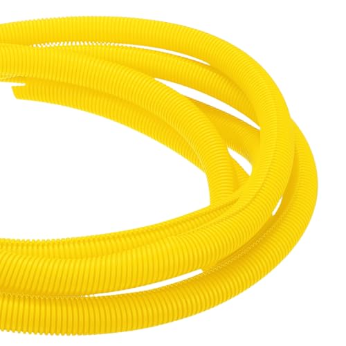 DMiotech 20ft Wire Loom Split Tubing 1 1/4 Inch(31.8mm) ID, Cord Protectors from Pet Flexible Conduit Cable Management for Office Home Garden, Yellow - color: Yellow, size: 1 1/4"-20ft