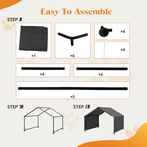 KEIKI Dog Shade Shelter Pet Tent Outdoor, Water Resistant Pet House Animal Shelter, Waterproof Sun Protection for Dogs, Small Animals, 47.8"x46.6"x36", Gray - size: 47.8"x46.6"x36"