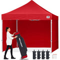ABCCANOPY Easy Pop Up Canopy Tent with Sidewalls 10x10 Commercial -Series, Red - color: red, size: 10X10