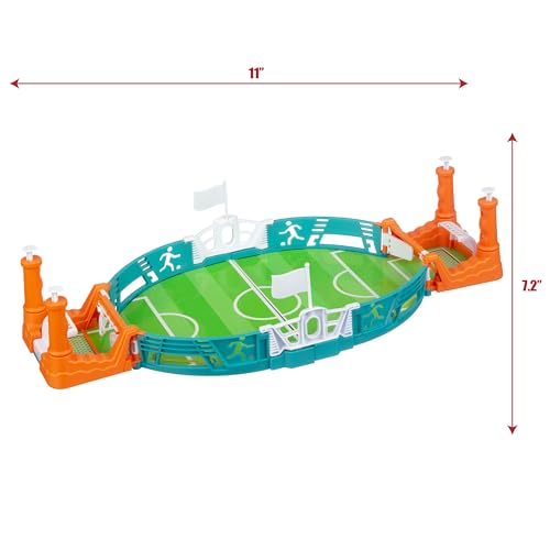 EXPRESSIONS Tabletop Soccer Game – Portable Mini Soccer Goal with 4 Balls Included | Desktop Hand Soccer Training Toy | Fun Desk Game for Office, Work & Travel | Great Gift for Kids & Adults - style: Soccer