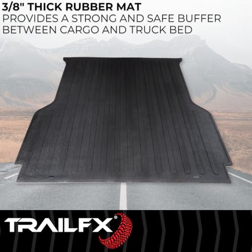 TrailFX 642N Rubber Bed Mat Fits Chevrolet Silverado 2500 HD 6.8 Foot Bed 2020-202681 Inch x 70 Inch Drop-in Direct-Fit Textured Pebble Surface No Raised Edges Black