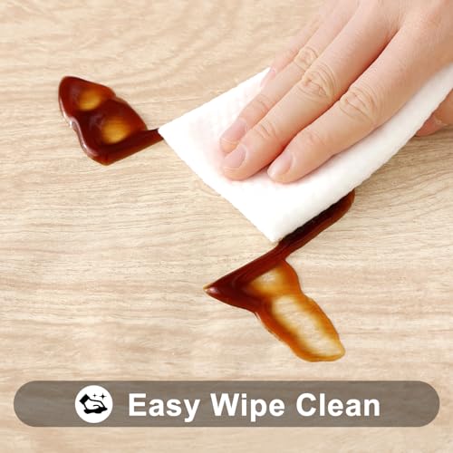 Smiry Rectangle Table Cloth Cover, Waterproof Elastic Fitted Picnic Tablecloth for 4 Foot Tables, Wipeable Flannel Backed Vinyl Tablecloths for Camping, Dining, Outdoor (Beige Wood, 24" x 48") - color: Beige, size: 48" x 24" (Rectangular)