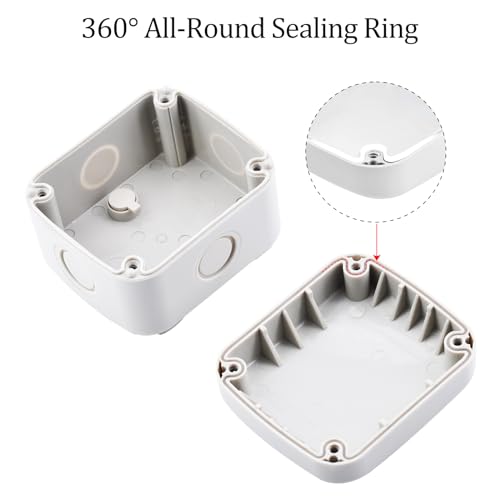 Nineleaf Waterproof Junction Box,IP66 Weatherproof Electrical Project Boxes,3.3 x 2.8 x 2.3 inch,Universal PVC/ABS Plastic Project Enclosure Box,White - color: White, size: 86x74x62mm