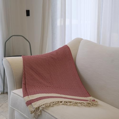 mysticalanatolia Turkish Beach Towel Oversized Cotton Sand Free Quick Dry Lightweight Peshtemal Large Travel Yoga Picnic Blanket Absorbent Compact 39x79 Red - color: Red