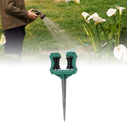 Garden Hose Guide and Roller, 10 Inch Plastic Metal Spike Stake for Yard and Lawn, Hose Support Protector for Flower Beds, Easy to Install Guide Reel