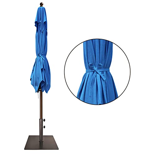 EliteShade USA 10-Year-Non-Fading 6x6Ft Square Market Patio Umbrella, UPF 50+ UV Protection Performance Sun Umbrella, Heavy Duty Commercial Grade Outdoor Table Umbrella with Crank, Windproof Vented Top for Garden, Pool, Deck and Outdoor Playsets, Royal Bl