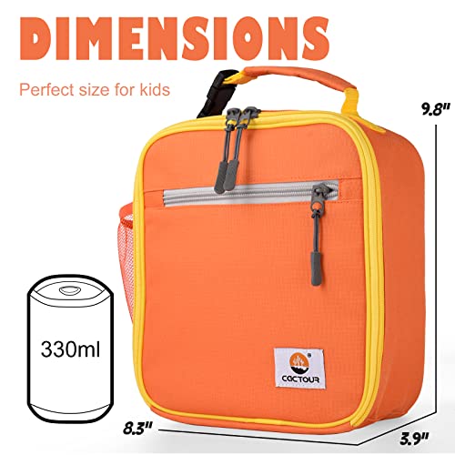 CaCTOUR Lunch Box Kids,Premium Insulated Lunch Bag for Girls Boys,Soft Bag Mini Cooler Back to School Thermal Reusable Lunch Bag for Work School Picnic (Orange) - color: B-Orange