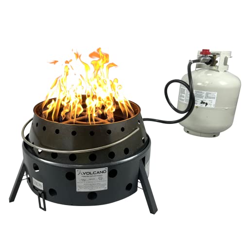 Volcano Fire Pit Burner Ring Kit for Volcano 2 & 3 Grills – 12” Double Steel Burner, 36 Flame Ports, Propane Regulator, 52” Hose & J-Tube | Portable Propane Fire Pit for Camping, Patio & Backyard - style: Fire Pit Burner Ring Kit