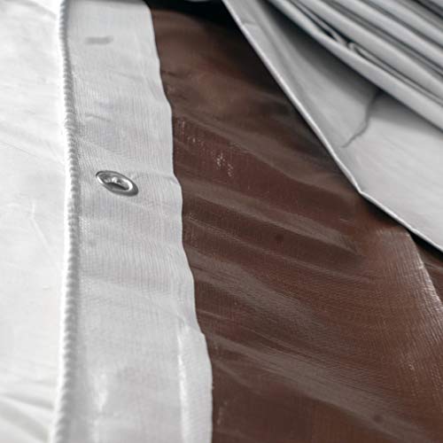 Watershed Innovations HydraTarp 18 Ft. X 24 Ft. Premium Heavy Duty Waterproof Tarp - 18mil Thick - White/Brown Reversible Tarp with D-Rings - size: 18ft x 24ft