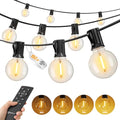 Brightown Outdoor String Lights, 152FT Shatterproof LED Patio Lights with 48 Dimmable Plastic G40 Bulbs, 2700K Waterproof Connectable Hanging String for Backyard, Cafe, Porch, Deck, Home Decor - size: 152FT - 48 Bulbs