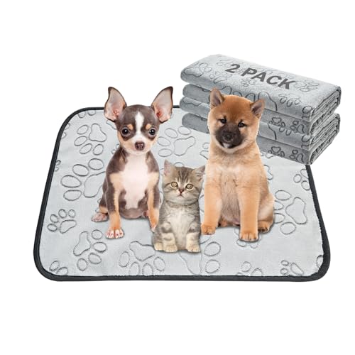 Qeils Reusable Puppy Pads, 2 Pack Washable Pee Pads for Dogs, Waterproof Non Slip Wee Wee pad, Absorbent and Leakproof Training Mats for Potty, Crate, Playpen, Bed, Sofa, 18"x 24" - size: 18x24(pack of 2)