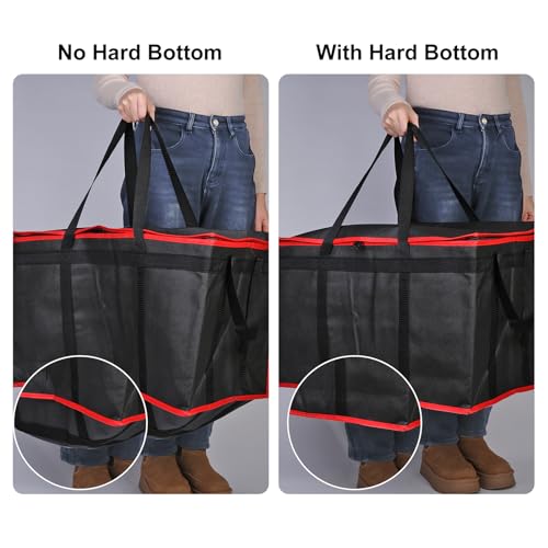 Bodaon Cooler Insulated Food Delivery Bag with Hard Bottom for Rideshare Bag, XXX-Large Thermal Bags for Catering/Hot Pizza, Travel/Camping/Picnic Basket，Grocery Reusable Warmer and Frozen, Gray - color: Grey+Hard Bottom