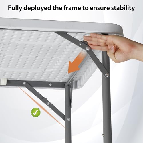 JupiterForce 3ft Folding Card Table, Indoor Outdoor Portable Plastic Picnic Table, Heavy Duty Party Camping Dining Table, White - color: White, size: 3FT
