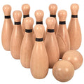 Long game NI-ROU Outdoor Giant Lawn Bowling Games Rubber Wooden Lawn Set Fun Sports Games Outside or Indoor for Family Adults and Kids Backyard Skittles Carrying Bag with 10 Pins and 2 Balls
