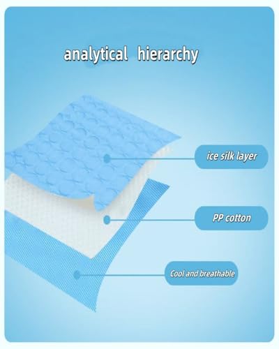Dog Cooling Mat, 28x22in Pressure Activated Cooling Pad for Medium and Small Dogs & Cats, Durable Scratch-Resistant Pet Chill Mat for Crate, Car Travel & Indoor Use, Cold Fiber Surface, Blue