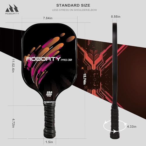 AOBORTY Pickleball Paddles 4 Pack - USAPA Light Graphite Premium Rackets Fiber Face & Polymer Honeycomb Core Pickleball Set with 4 Outdoor Indoor Balls Including Portable Carry Bag - color: Phoenix Tail