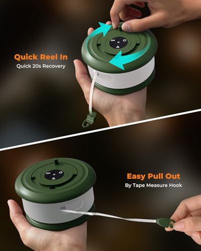 Camping String Lights, Retractable 32.8ft RGB Flash Lamp, Rechargeable Fairy LED Rope Lights Outdoor Waterproof, Portable Hanging Lantern for Outside Tent Patio Awning Garden RV Essentials - color: Green
