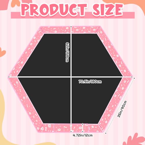 Marsui Dog Playpen Bottom Pad Fits for 36inch W and 24inch H 6 Panels Exercise Pet Dog Mat Puppy Crate Pad Reusable Washable Pet Training Pee Mat Hoop and Loop Design, Playpen Not Included(Pink) - color: Pink