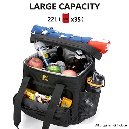 ATRIPACK Lunch Box for Men, Tactical Lunch Bag MOLLE Webbing Leakproof Insulated Large Lunch Cooler Women Adult Meal with Adjustable Shoulder Strap Durable Lunch Pail (Black) - color: Black, size: Large