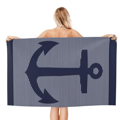 Cute Anchor Beach Towel for Men/Adults, Personalized Microfiber Beach Towels Bulk, Quick Dry Beach Towel for Pool, Lightweight Bath Towels Oversized Clearance 30"x 60" - color: Anchor1, size: 30"x 60"