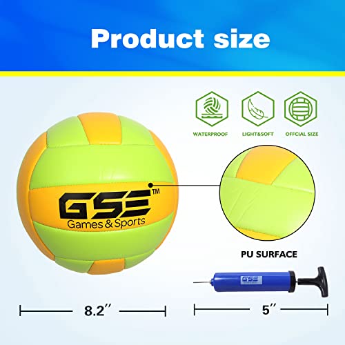 GSE Games & Sports Expert Outdoor Yard Sports Net Game Set for Backyards, Parks, Beach, Lawn. Volleyball Set, Badminton Set OR Volleyball & Badminton Combo Set Available - style: Pro Volleyball Set