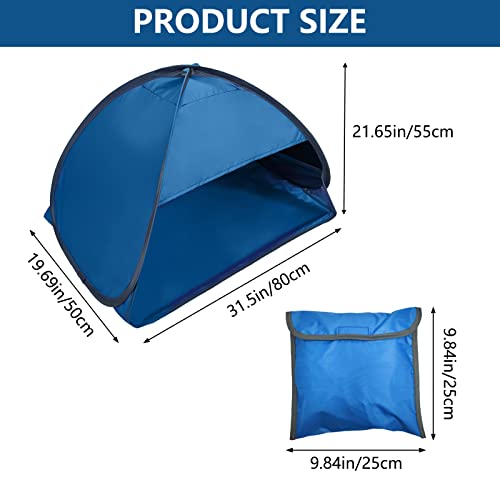 Pop Up Beach Sun Tent, 1 Pack Foldable Pop Up Tent Sun Shelter for Anti-UV Windproof Face Head Shade Protection, Black Glue Blue - color: Blue-vinyl, size: Large