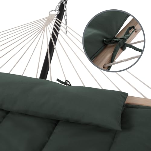 SUNCREAT Hammocks Replacement Hammock for Stand, 475 lbs Capacity, Two Person Backyard Hammock with Pad for Outside, Green Gray - color: Green Gray