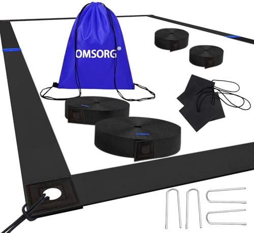 OMSORG 2-in-1 Beach Volleyball Lines, Heavy Duty Volleyball Boundary Lines with Reinforced Corners, Fit for Sand Backyard Grass 2 inch, Official Court Size 26.3' X 52.6'
