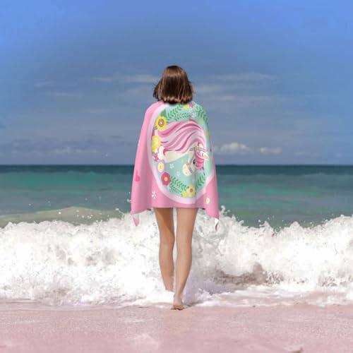 Cute Unicorn Beach Towel for Kids/Girls/Toddler/Baby, Personalized Microfiber Beach Towels Bulk, Quick Dry Beach Towel for Pool, Lightweight Bath Towels Oversized Clearance 30"x 60" - color: Unicorn2, size: 30"x 60"