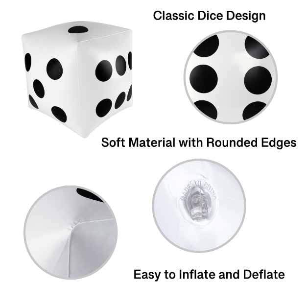 Super Z Outlet 13 inch Giant Inflatable Dice Toys for Pool Games, Outdoor Beach Party (Pack of 2)