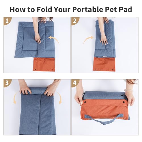 Outdoor Foldable Dog Mat Durable Teflon-Coated Oxford Material Waterproof Thin Dog pad Travel-Friendly Machine Washable Design for Camping/Car (Green, Small (27.6 * 19.7 * 1.57 in)) - color: Green, size: Small