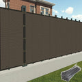 Patio Paradise 4' x 50' Brown Fence Privacy Screen, Commercial Outdoor Backyard Shade Windscreen Mesh Fabric with brass Gromment 85% Blockage