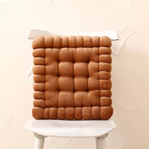 vctops Velvet Chair Pad Seat Cushion Solid Color Square Seat Pad Indoor Floor Cushion Super Soft Warm Chair Cushion Pad for Home Kitchen Dining Room Office (Brown,16"x16") - color: Brown