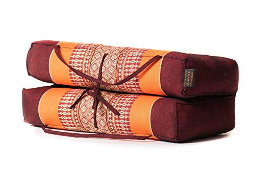 Zafuko Foldable Cushion - Organic Kapok Filling, use Folded and Unfolded for Meditation, Soft Yoga Prop, Portable Cushion