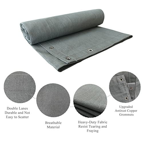 90% Outdoor Sun Shade Cloth, 6' x 6', Pergola, Deck, and Backyard Patio Sunshade with UV Protection, Heat Resistant HDPE Material, Reinforced Grommets (6x6 FT, Grey) - color: 3-grey, size: 6x6 FT