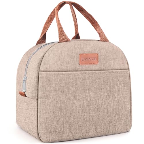 Lunch Bag for Women & Men Adult Insulated Lunch Box, Small Leakproof Cooler Food Lunch Containers Reusable High Capacity Lunch Tote Bags for Work, Travel, Outdoor (KHAKI) - color: Khaki
