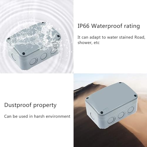Nineleaf 10PK Outdoor Junction Box ABS Plastic Dustproof IP66 Waterproof Universal Electrical Boxes Project Enclosure Grey 4 7/8" 3 1/4" 2 1/4" inch (125x86x62mm) fit 20mm Cable Gland for Outdoor Use - color: 10PK, size: 125x86x62mm