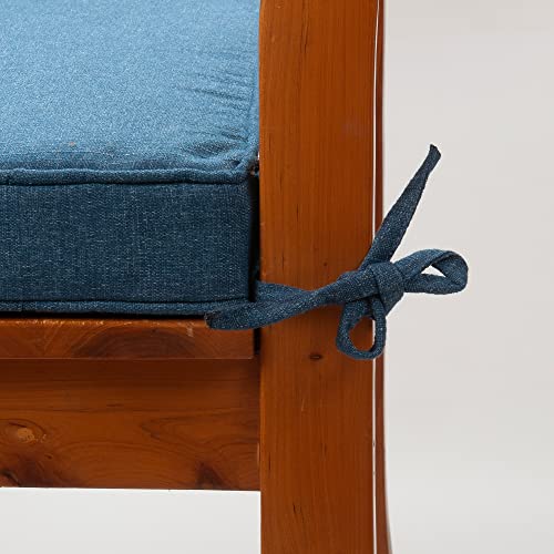 Magpie Fabrics Indoor Outdoor Waterproof Square Chair Cushion, 18" x 18" x 2.5", 2 Pack, Water Resistant Seat Cushions, for Patio Garden Office, Dark Blue - color: Dark Blue