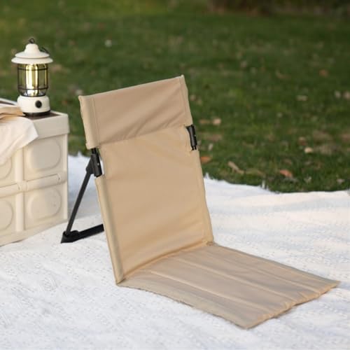 Ultra-Light Folding Camping Chair with Backrest,Outdoors Relaxing Floor Seat for SwimmingPool Beach Lawn Picnic Road Trips - color: Beige