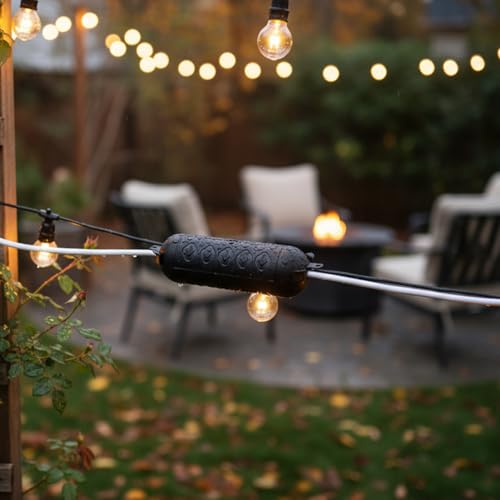 2 Pack Black Outdoor Extension Cord Cover IP44 Waterproof, Weather-Resistant Electric Cord Cover, Outdoor Plug and Holiday Lights Protector for Halloween, Christmas - color: Black