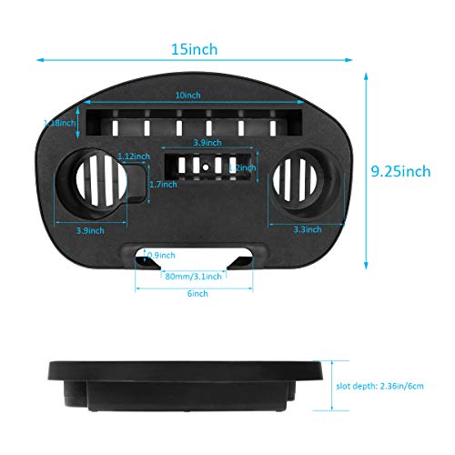 Coolrunner Zero Gravity Chair Tray with Cup Holder, Mobile Device Slot, Snack Tray, and Water Cups, Black