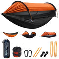 Camping Hammock Tent with Mosquito Net and Sunshade, Extra Large for 2 Person, Lightweight Hanging Hammocks Tree Straps, Bivvy Ground Tent for Outside, Hiking, and Travel - color: Hammock-orange