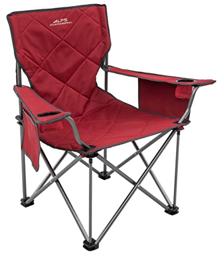 ALPS Mountaineering King Kong Camping Chairs for Adults with Mesh Cup Holders and Pockets, Built Durable and Reliable with Compact Foldable Steel Frame - color: Salsa/Charcoal