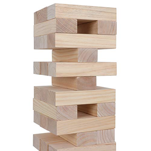 Outdoor Games Giant Tumble Tower, Large Tumbling Timber, 54 Wooden Blocks Tower Stacking Game Up to 4 Ft, Party Games for Indoor Outdoor Backyard Lawn Yard Fun