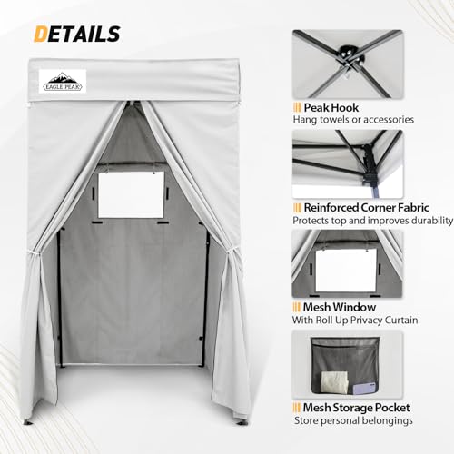 EAGLE PEAK Flex Compact 4x4 Pop-up Canopy Changing Room, Portable Privacy Dressing Room for Indoor Fashion Photoshoots, Camping, or Pool, White - color: White, size: 4x4 ft